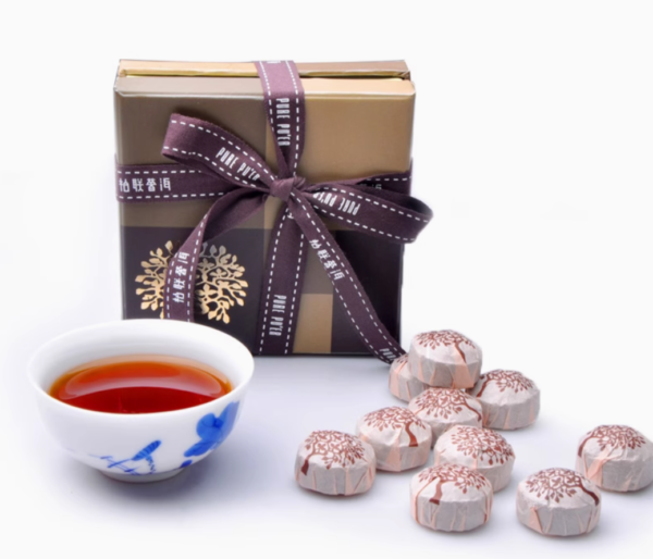 Bailian Fashion Chocolate Puer Tea Ripe Tea Mini Ripe Portable Bag 45g 9-Pieces（5g/piece)