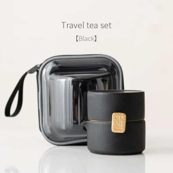 Classic Art Style Ceramic Travel Tea Set Include 1 Teapot with 1 Cup Gift Red/Black - Image 9