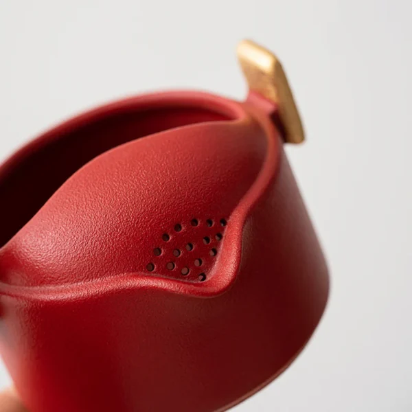 Classic Art Style Ceramic Travel Tea Set Include 1 Teapot with 1 Cup Gift Red/Black - Image 3