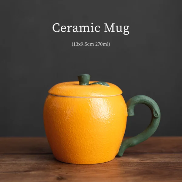 Pumpkin Style Ceramic Coffee Mug 270ml Elegant Artistic Style Mug