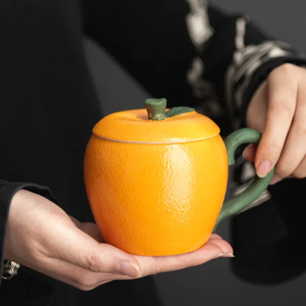 Pumpkin Style Ceramic Coffee Mug 270ml Elegant Artistic Style Mug - Image 2
