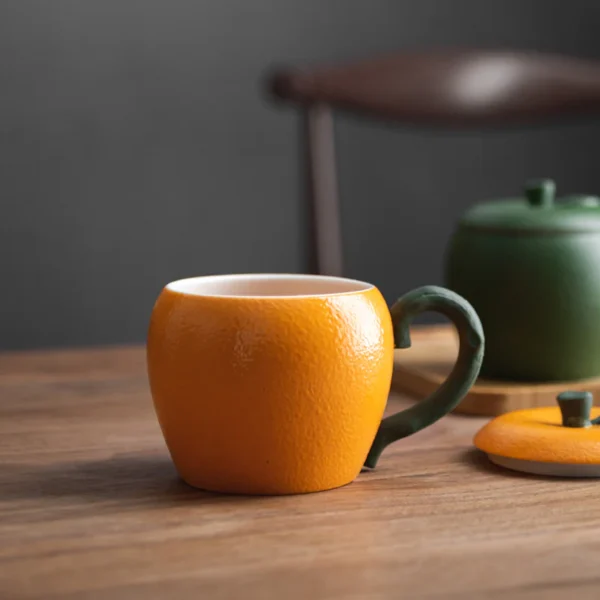 Pumpkin Style Ceramic Coffee Mug 270ml Elegant Artistic Style Mug - Image 4